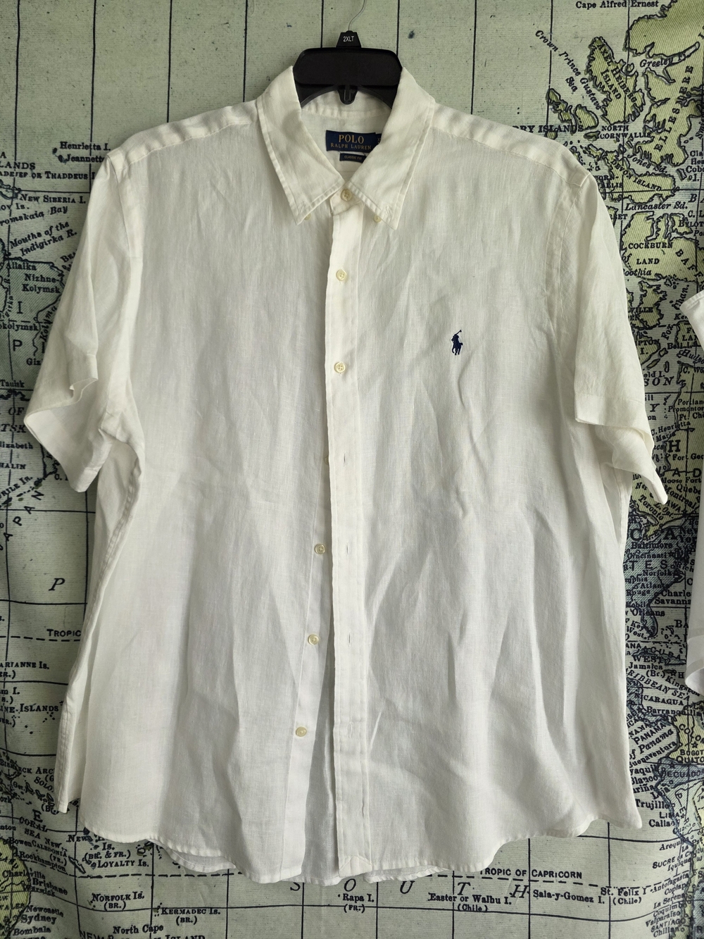 Polo by Ralph Lauren White Short-Sleeve Button-Up Linen Shirt